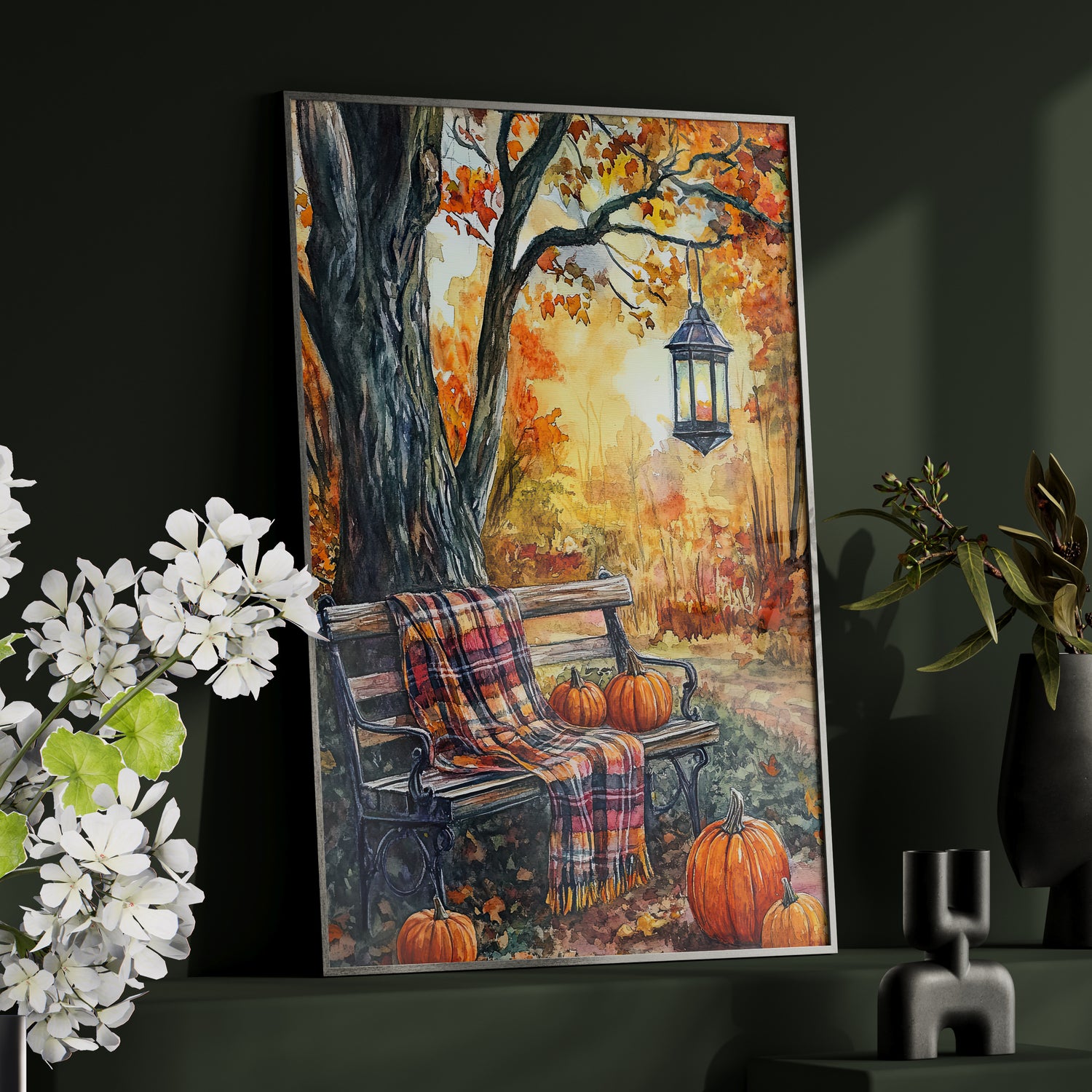 Framed Paper Print - Golden Pause in Fall