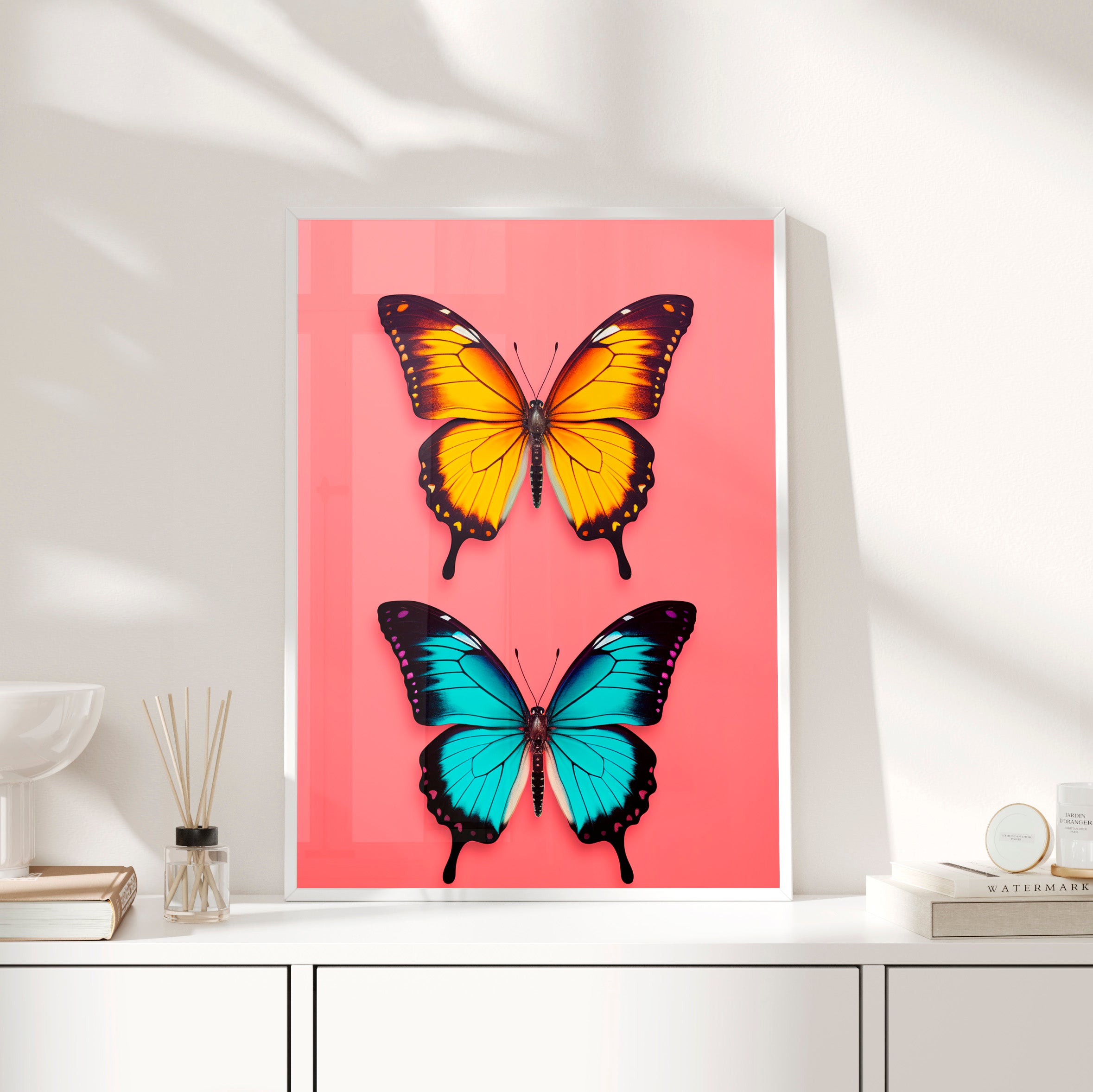 Framed Paper Print - Dueling Butterflies Wonder