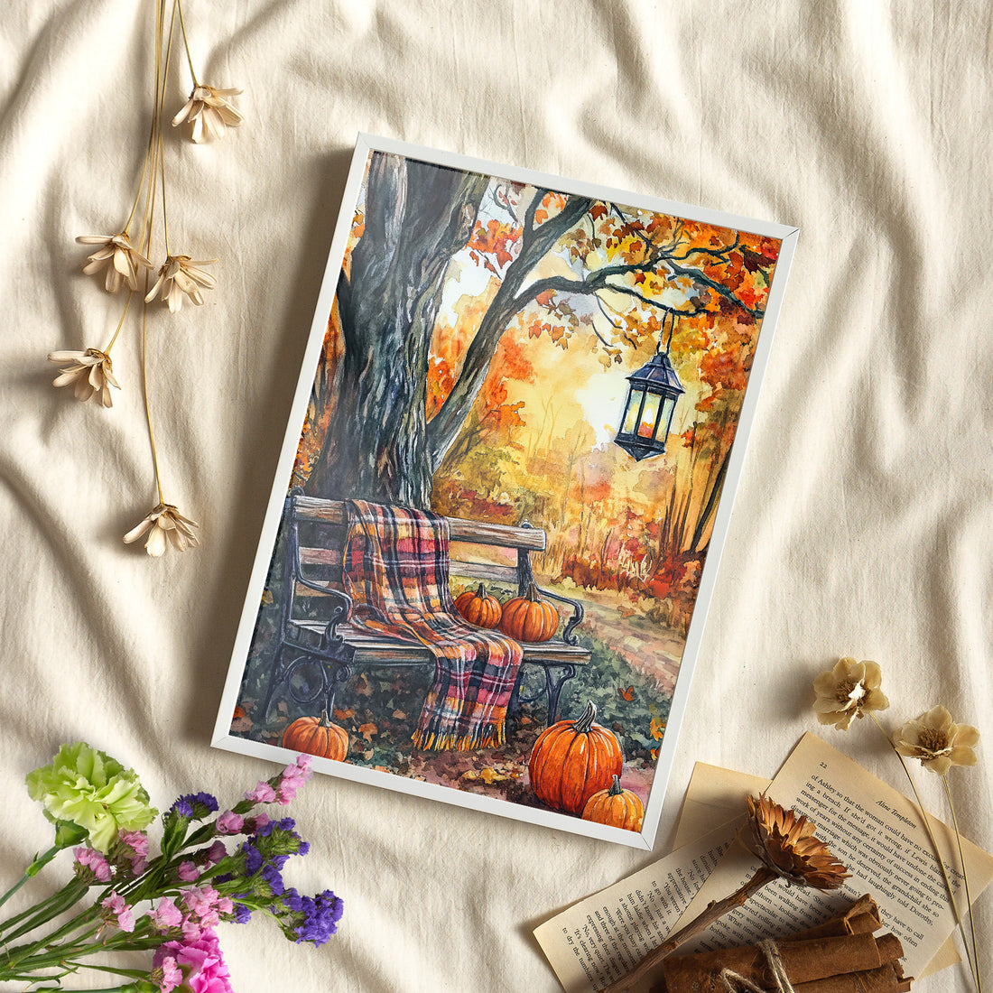 Framed Paper Print - Golden Pause in Fall