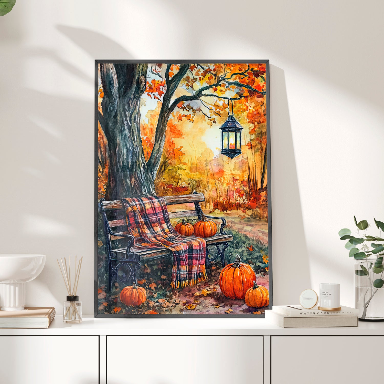 Framed Paper Print - Golden Pause in Fall