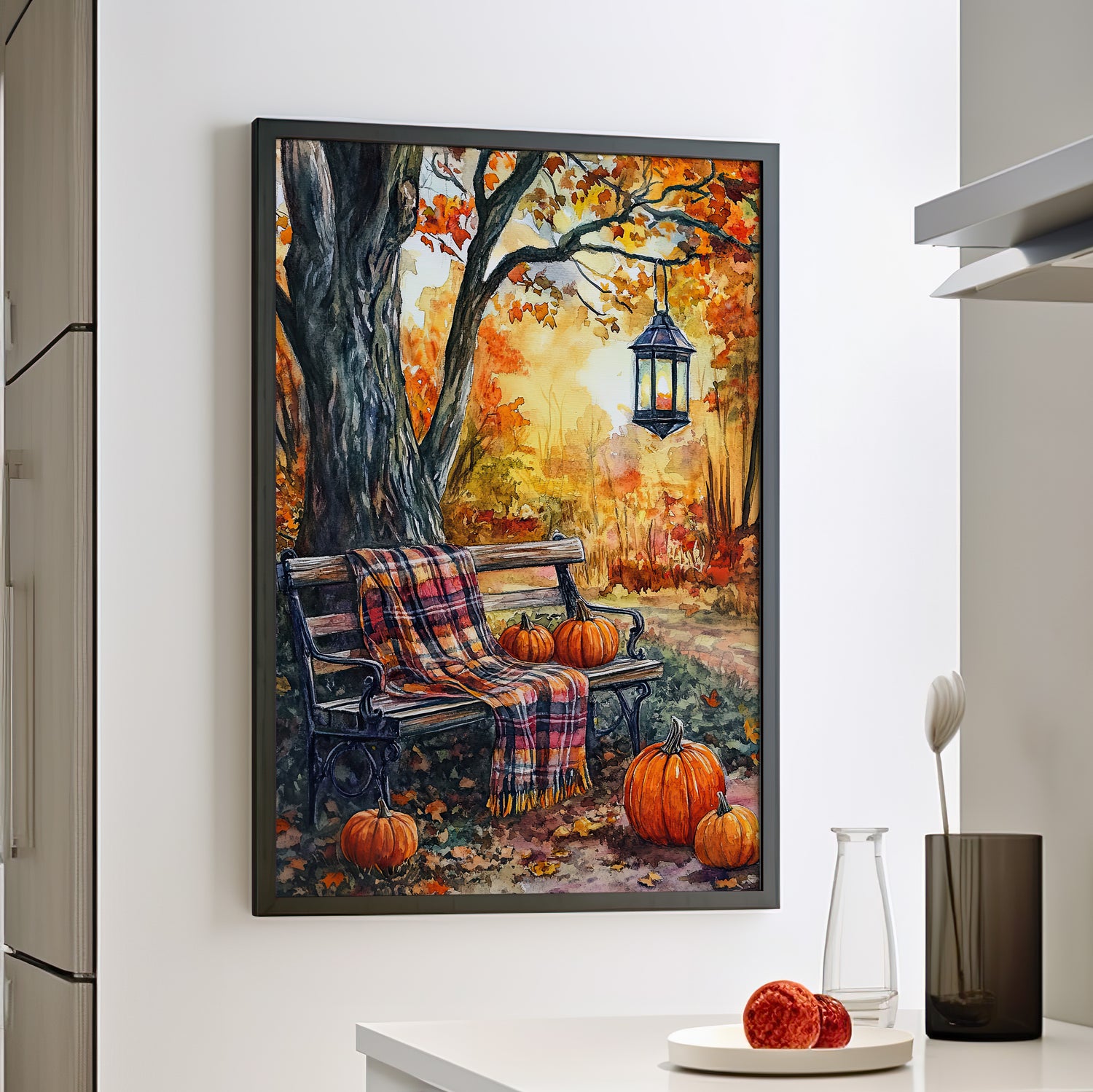 Framed Paper Print - Golden Pause in Fall