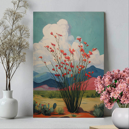1.25" Matte Canvas - Ocotillo Cactus Desert Bloom