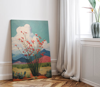 1.25" Matte Canvas - Ocotillo Cactus Desert Bloom