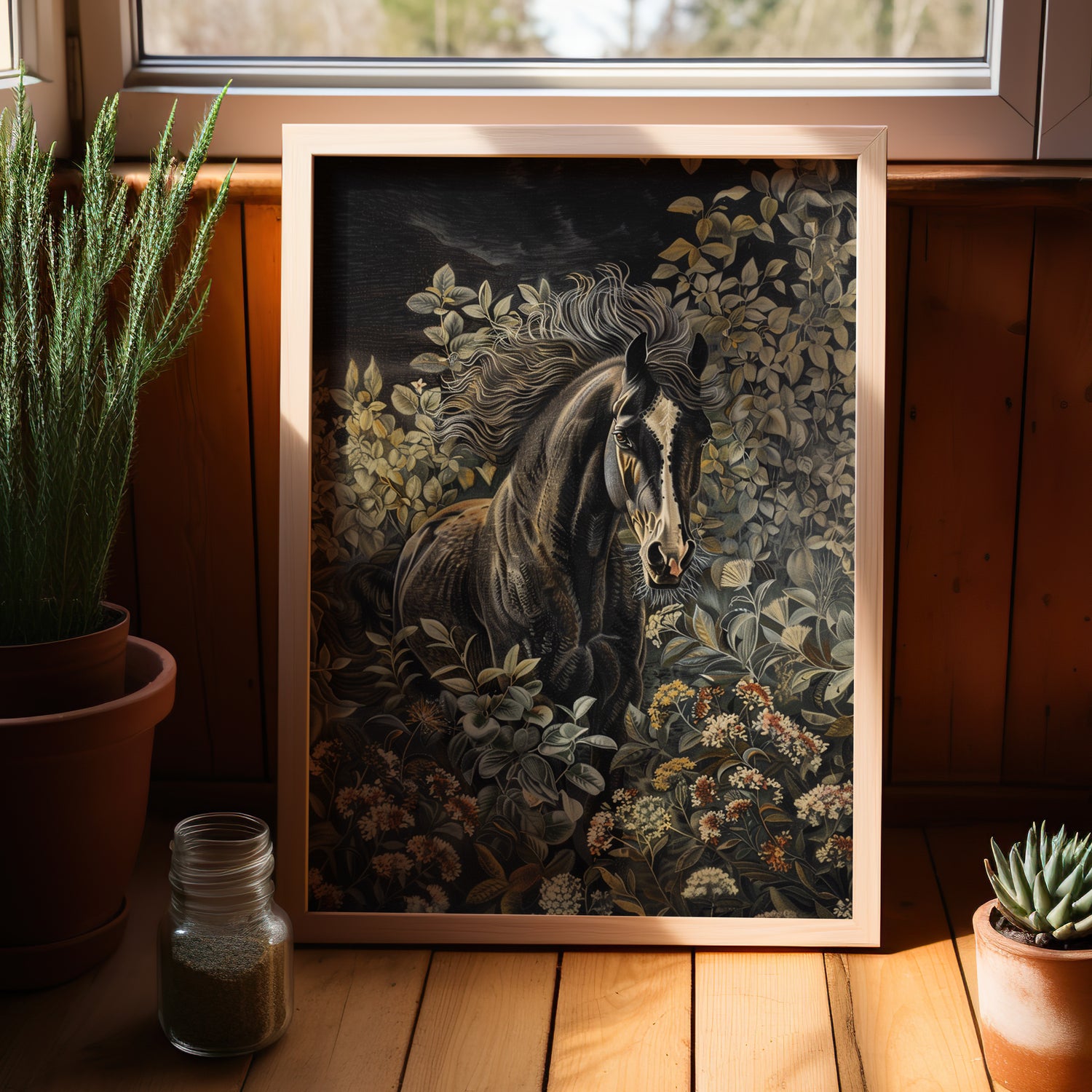 Equine Elegance in Twilight Bloom