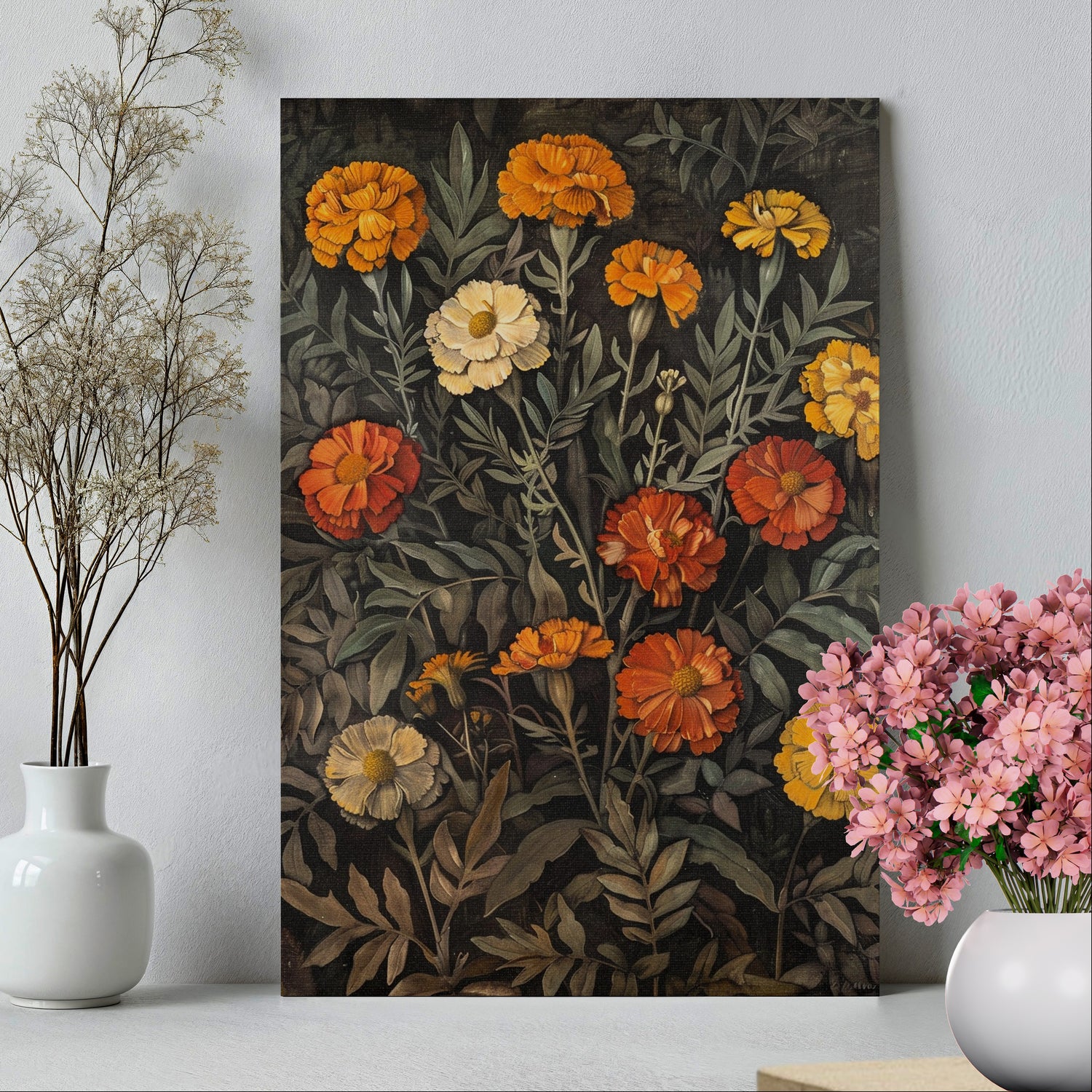 .75&quot; Matte Canvas - Marigold Midnight Garden