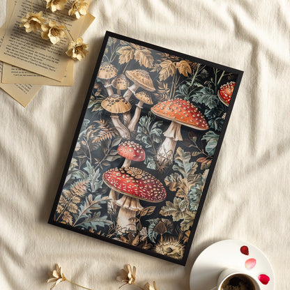 Framed Paper Print - Midnight Mycological Reverie