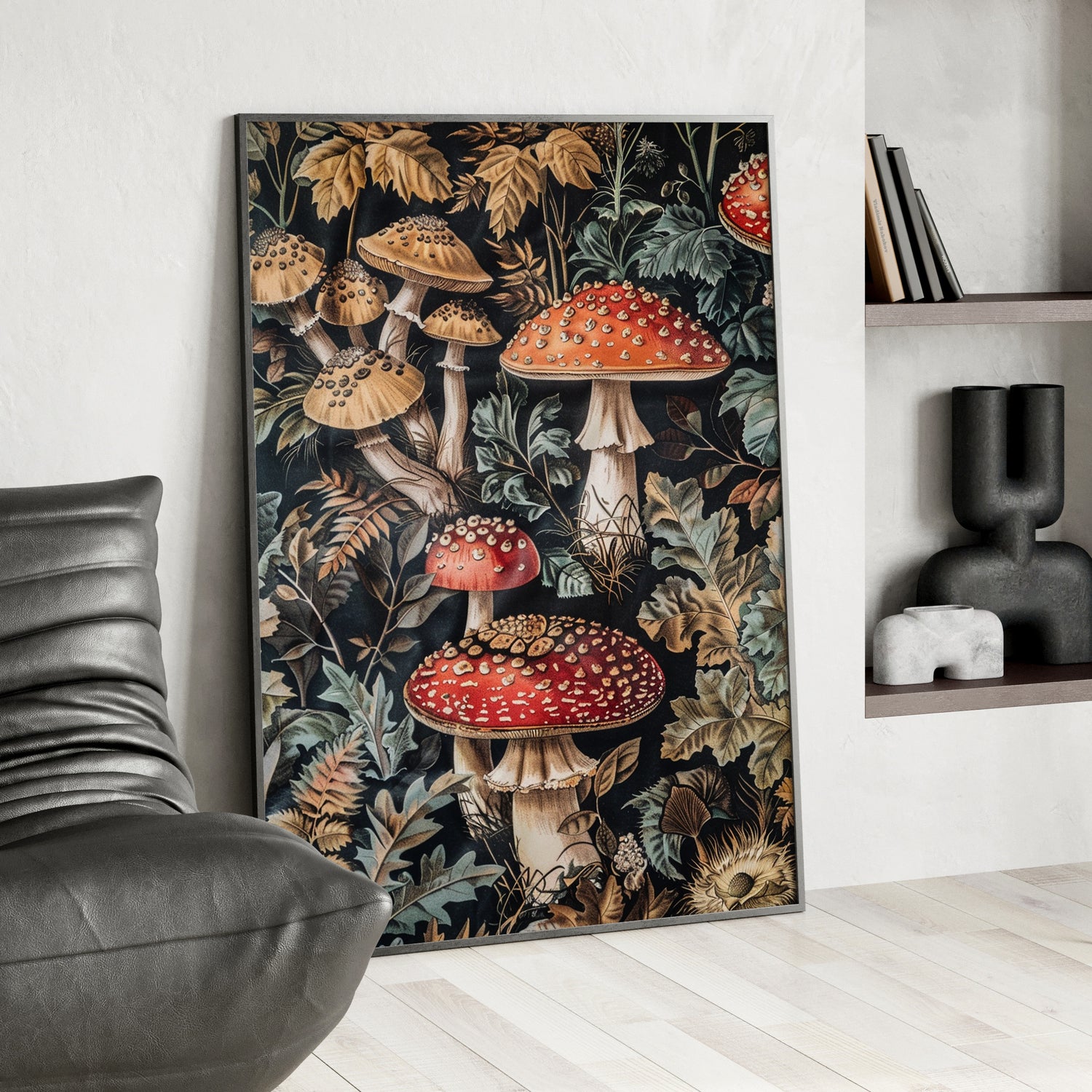 Framed Paper Print - Midnight Mycological Reverie