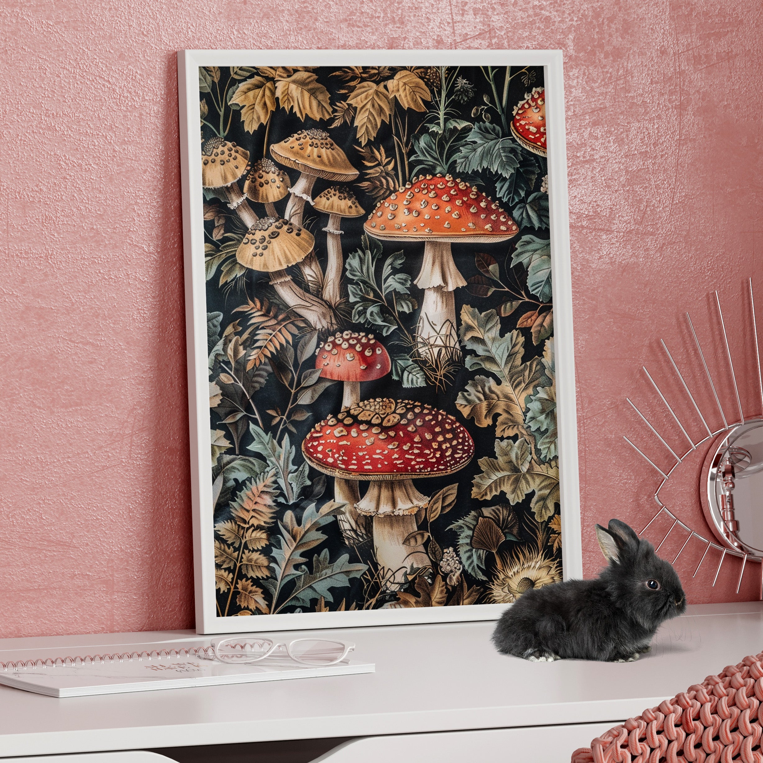 Framed Paper Print - Midnight Mycological Reverie