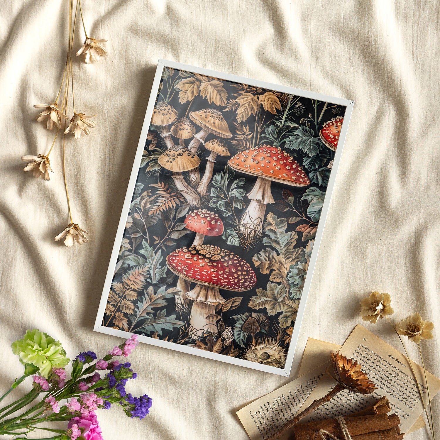 Framed Paper Print - Midnight Mycological Reverie