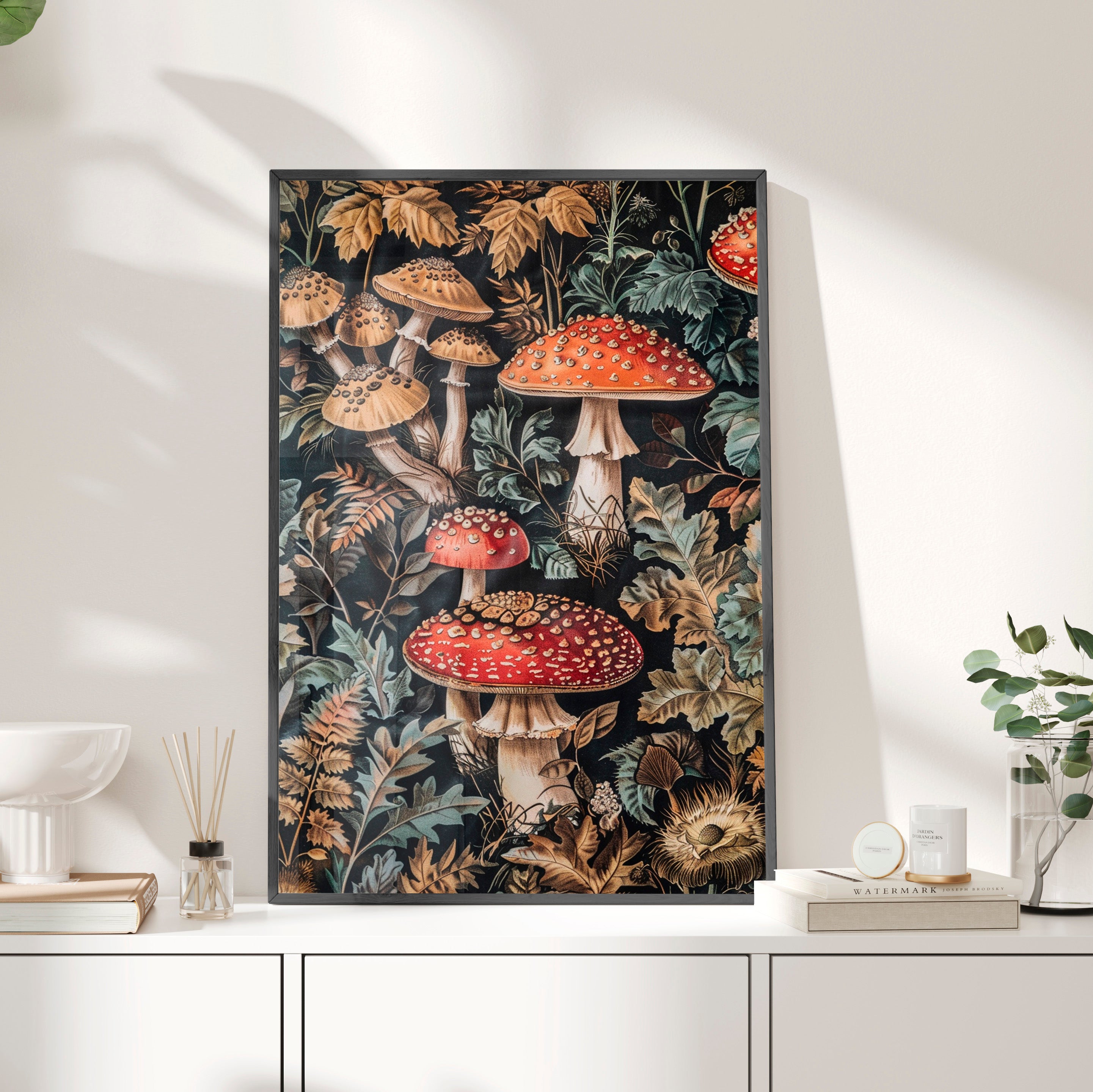 Framed Paper Print - Midnight Mycological Reverie