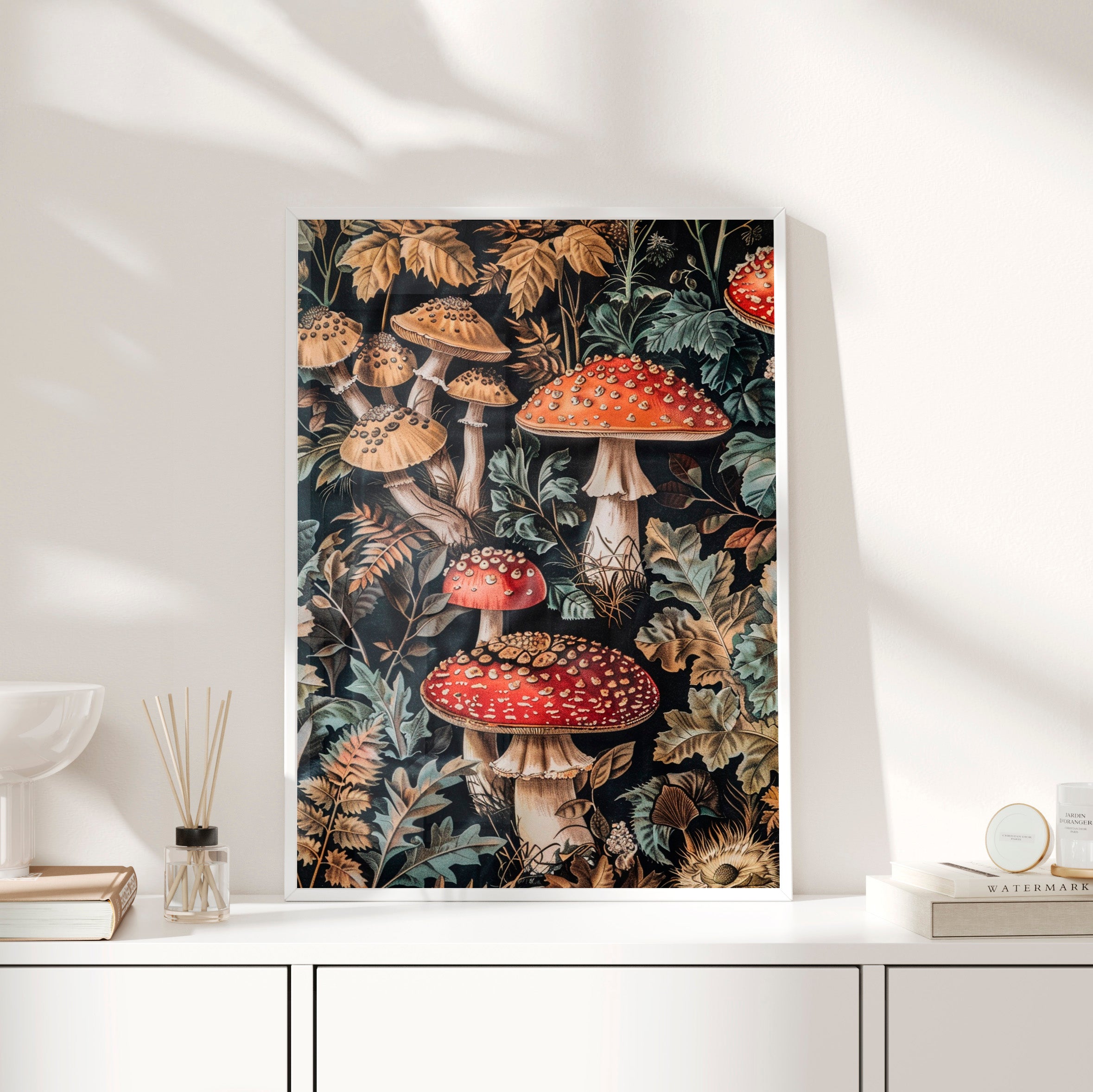 Framed Paper Print - Midnight Mycological Reverie