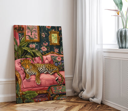 .75" Matte Canvas - Leopard Lounge in Bloom