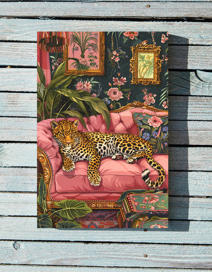 .75" Matte Canvas - Leopard Lounge in Bloom