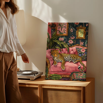 .75" Matte Canvas - Leopard Lounge in Bloom