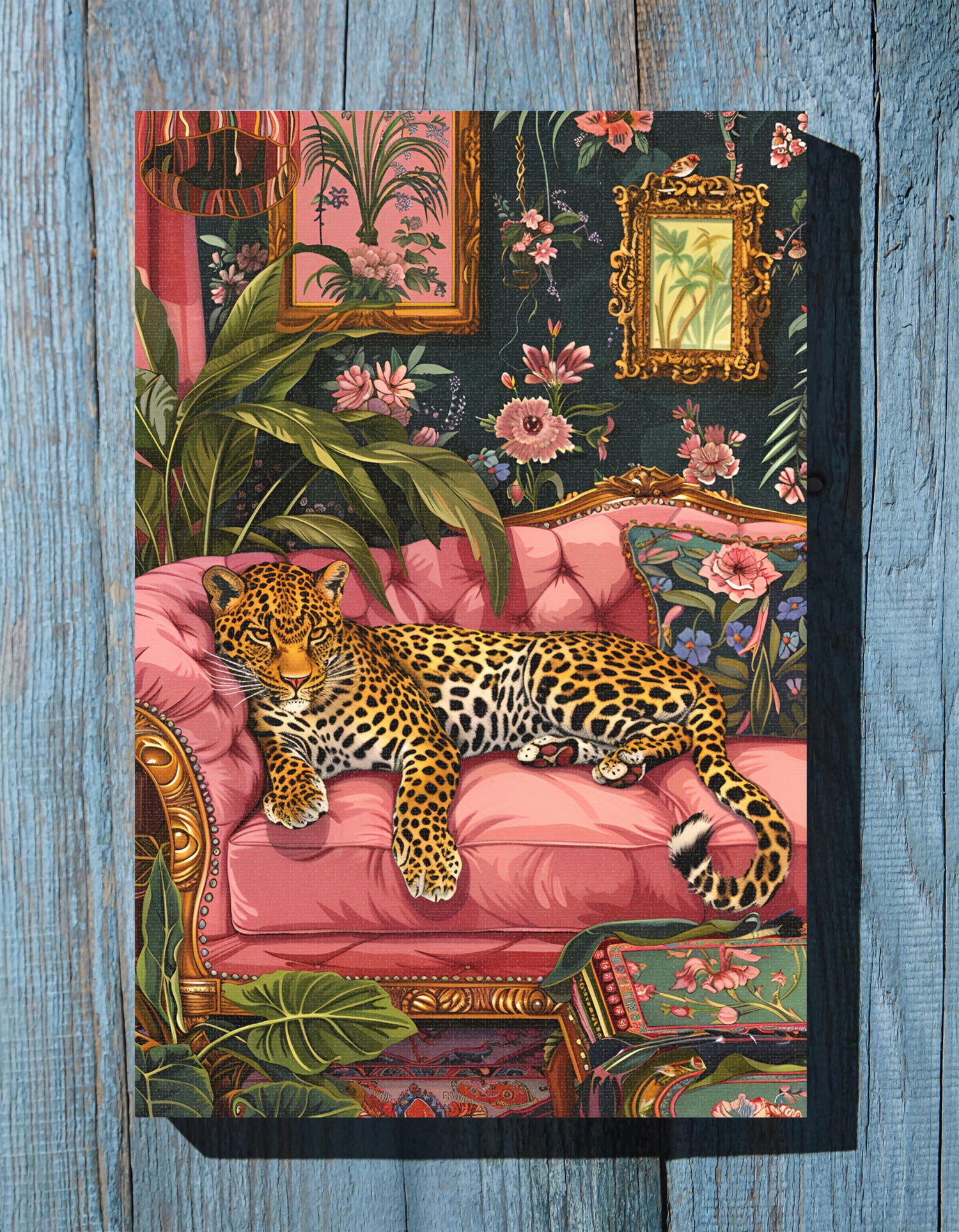 .75" Matte Canvas - Leopard Lounge in Bloom