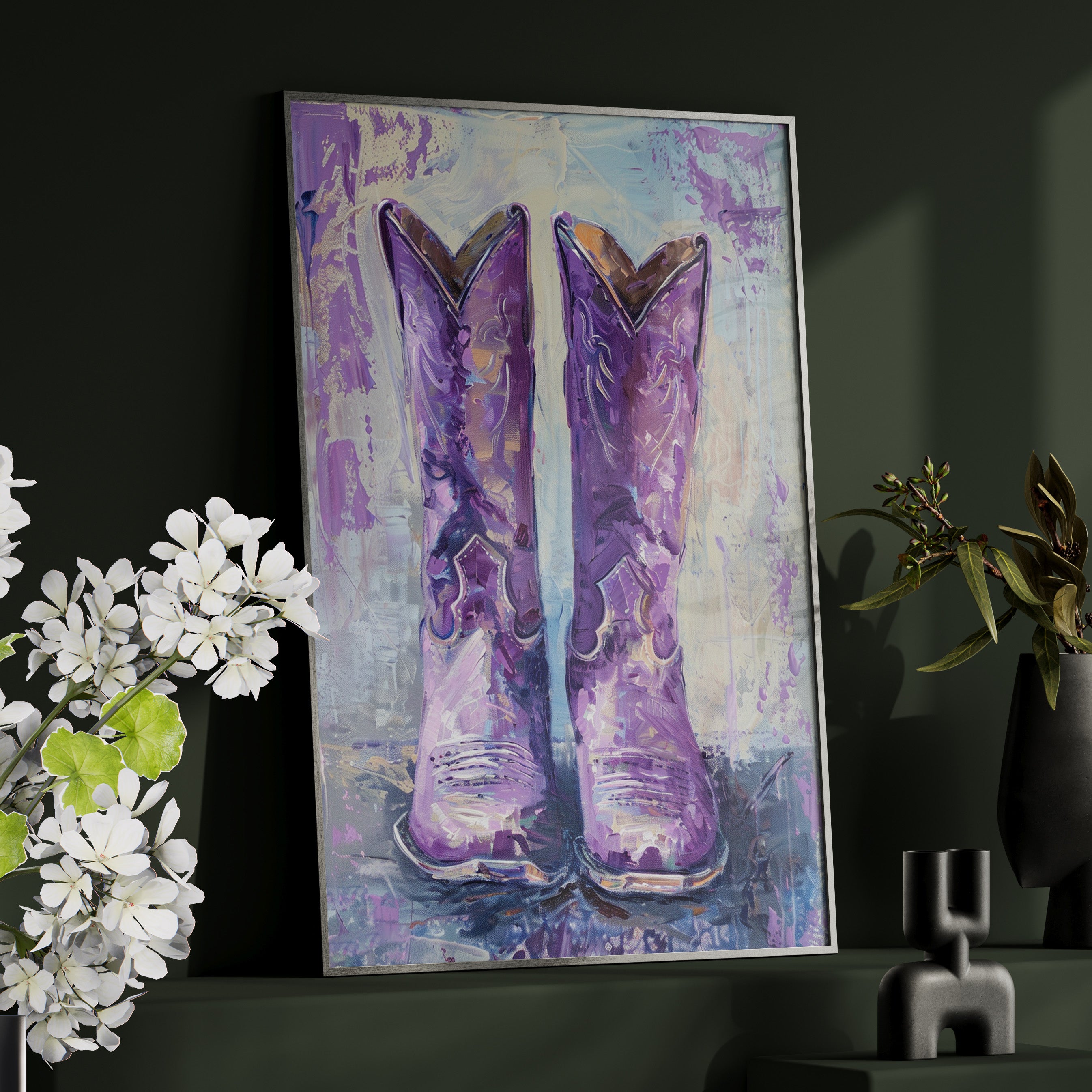 Framed Paper Print - Violet Cowgirl Spirit