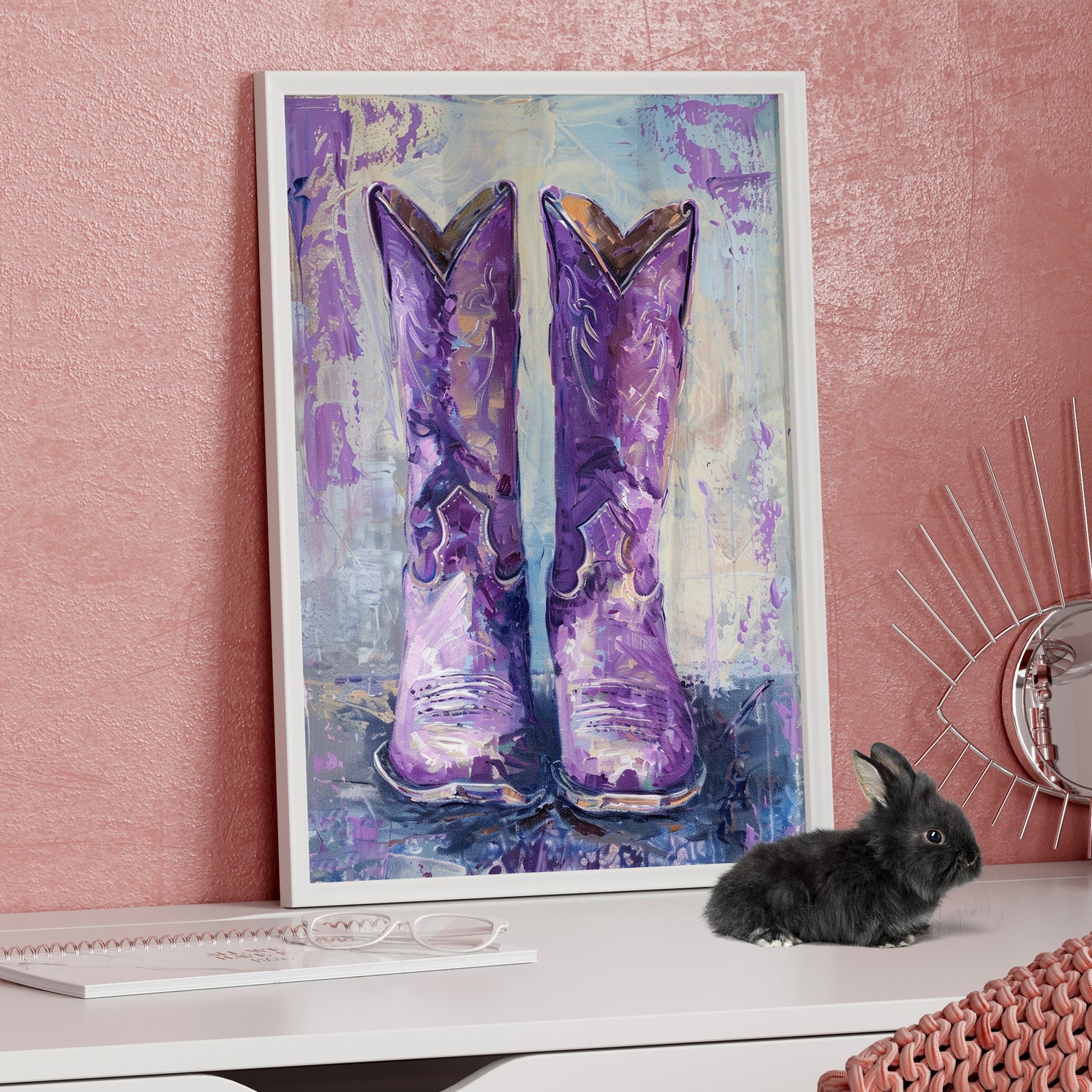 Framed Paper Print - Violet Cowgirl Spirit