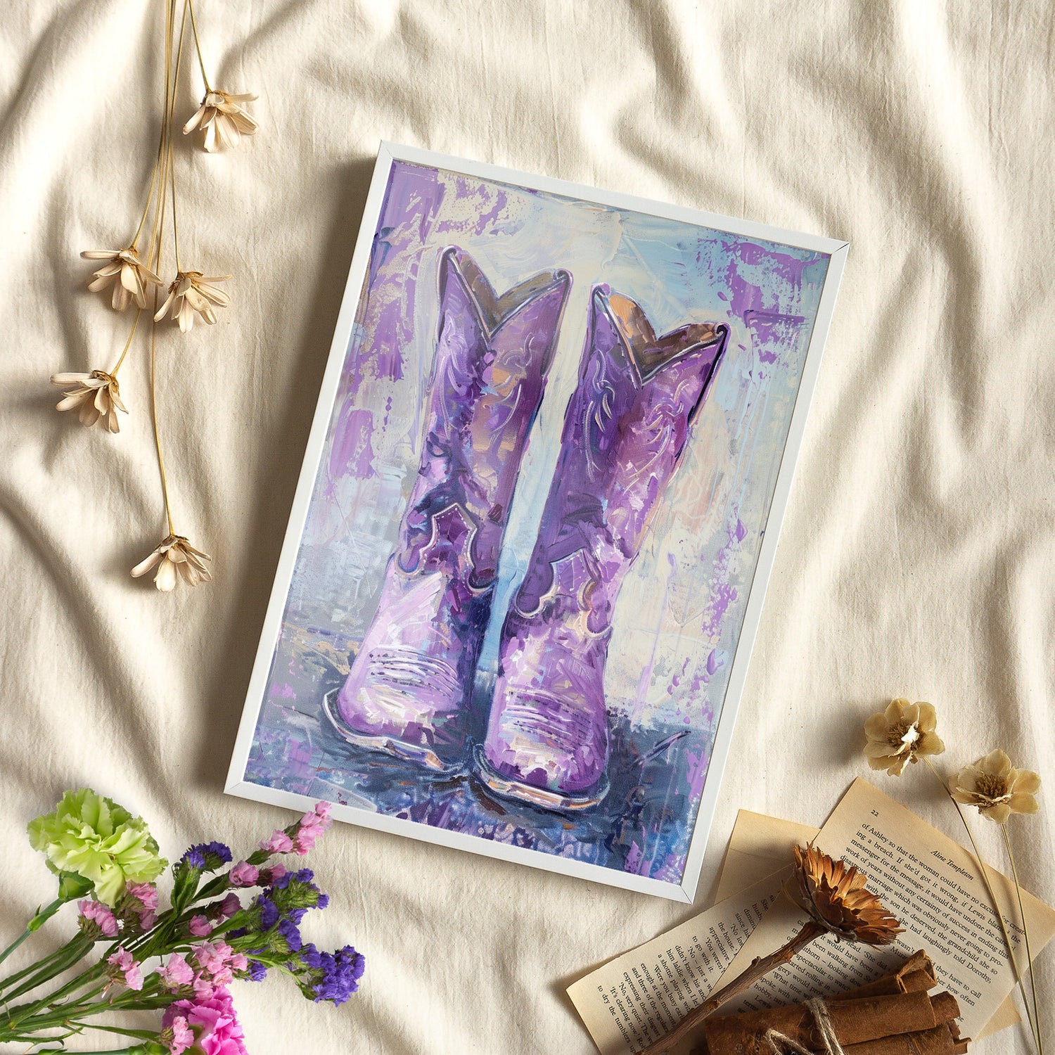 Framed Paper Print - Violet Cowgirl Spirit