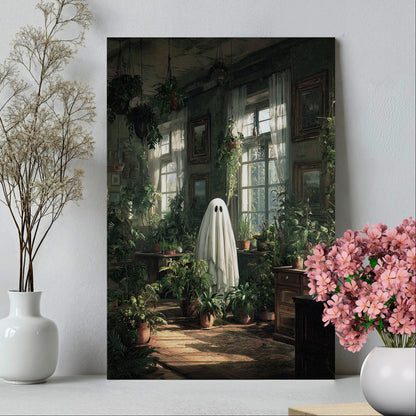 1.25" Matte Canvas - Ghost Among Houseplants