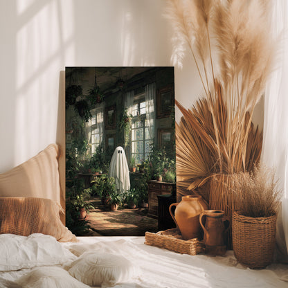 1.25" Matte Canvas - Ghost Among Houseplants