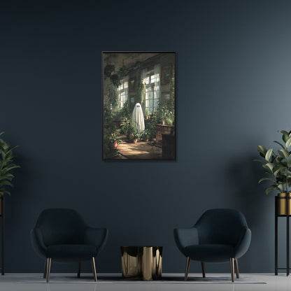 Framed Canvas - Ghost Among Houseplants