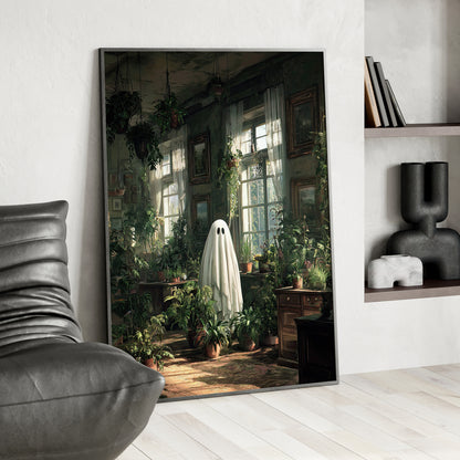 Framed Paper Print - Ghost Among Houseplants