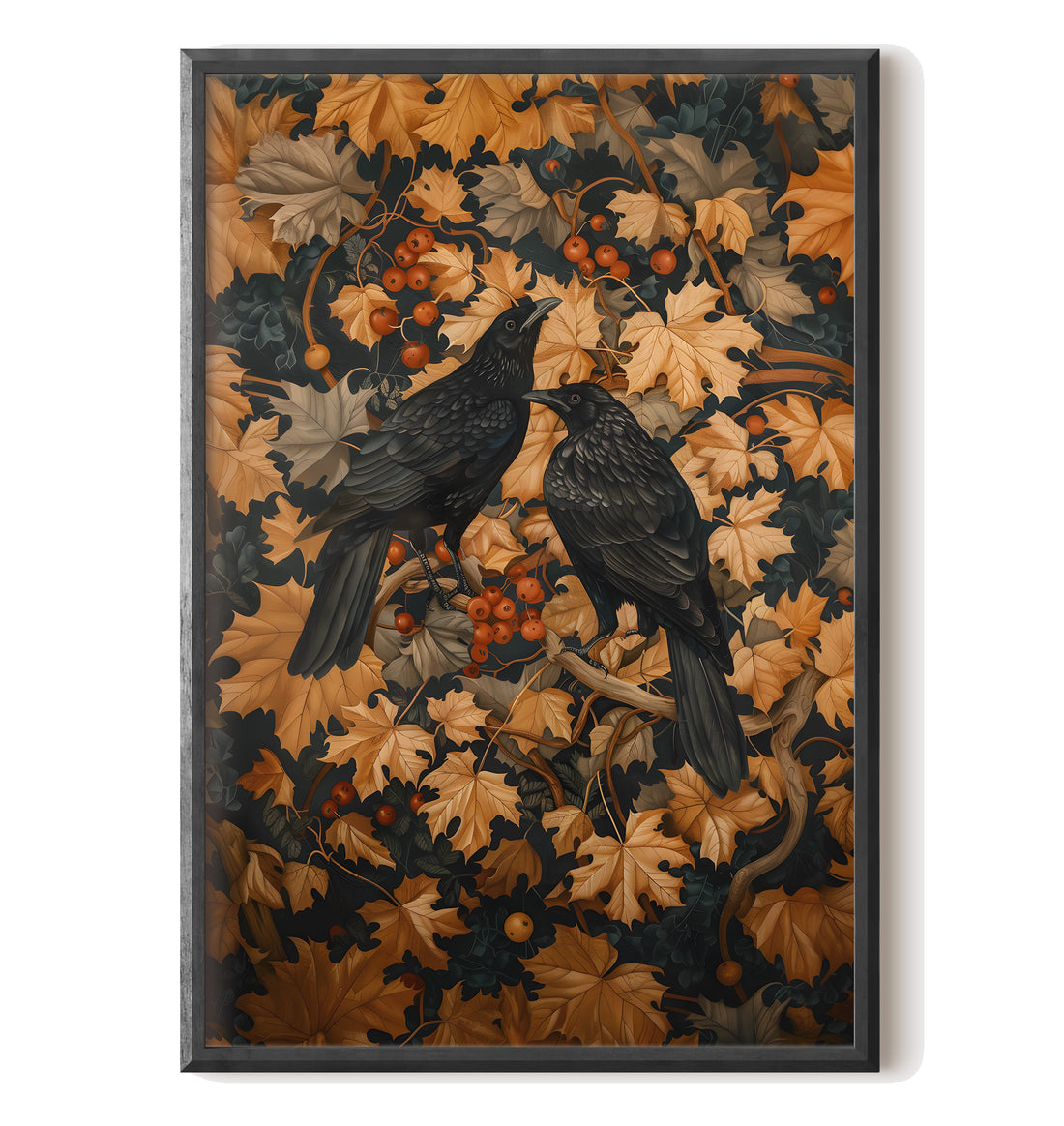 Autumn Rooks in Golden Leaves