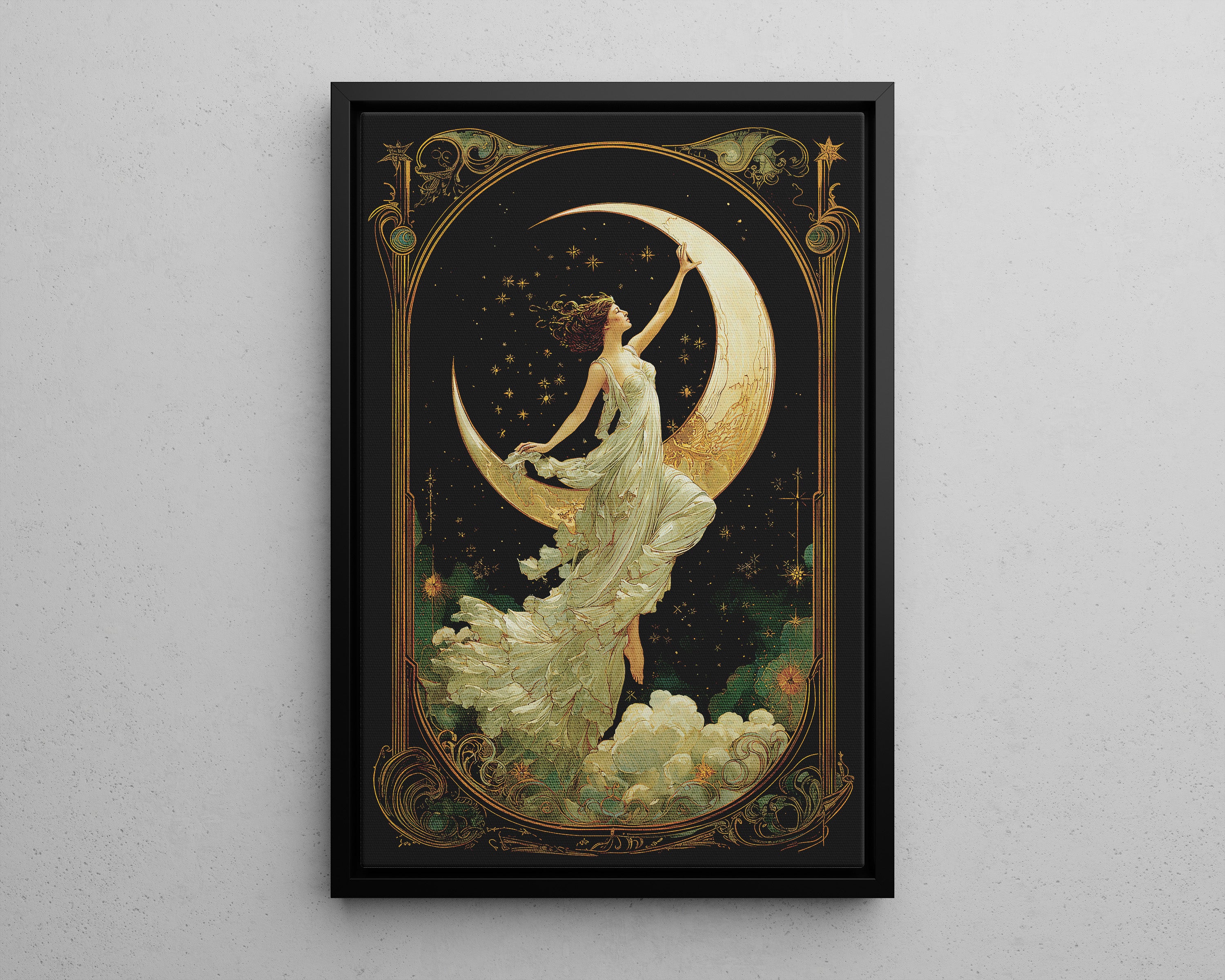 Framed Canvas - Moon Goddess Ascending
