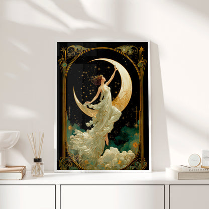 Framed Paper Print - Moon Goddess Ascending