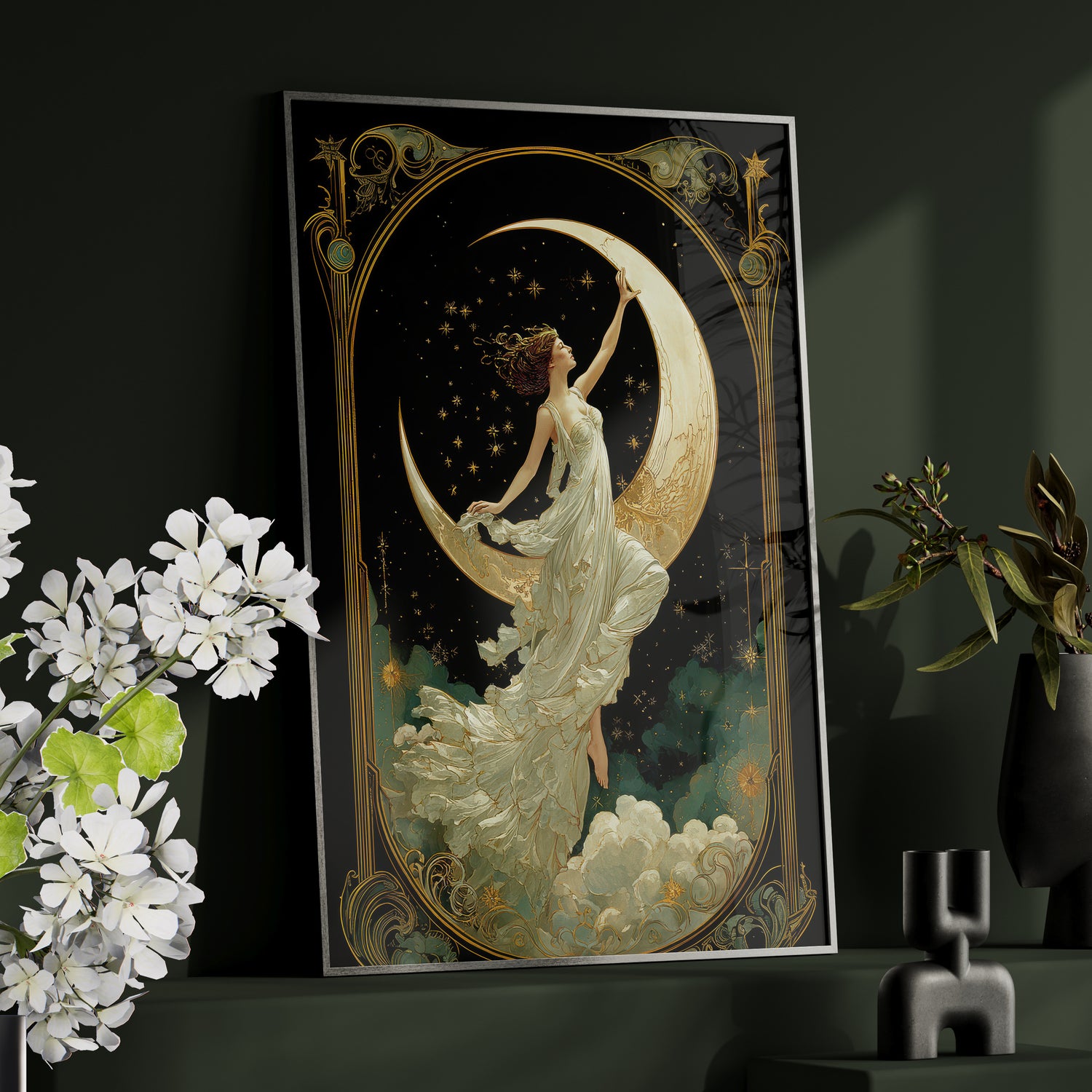 Framed Paper Print - Moon Goddess Ascending