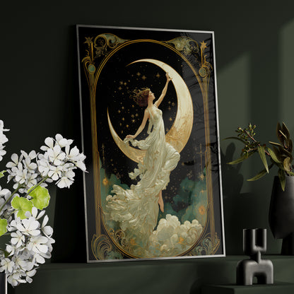 Framed Paper Print - Moon Goddess Ascending