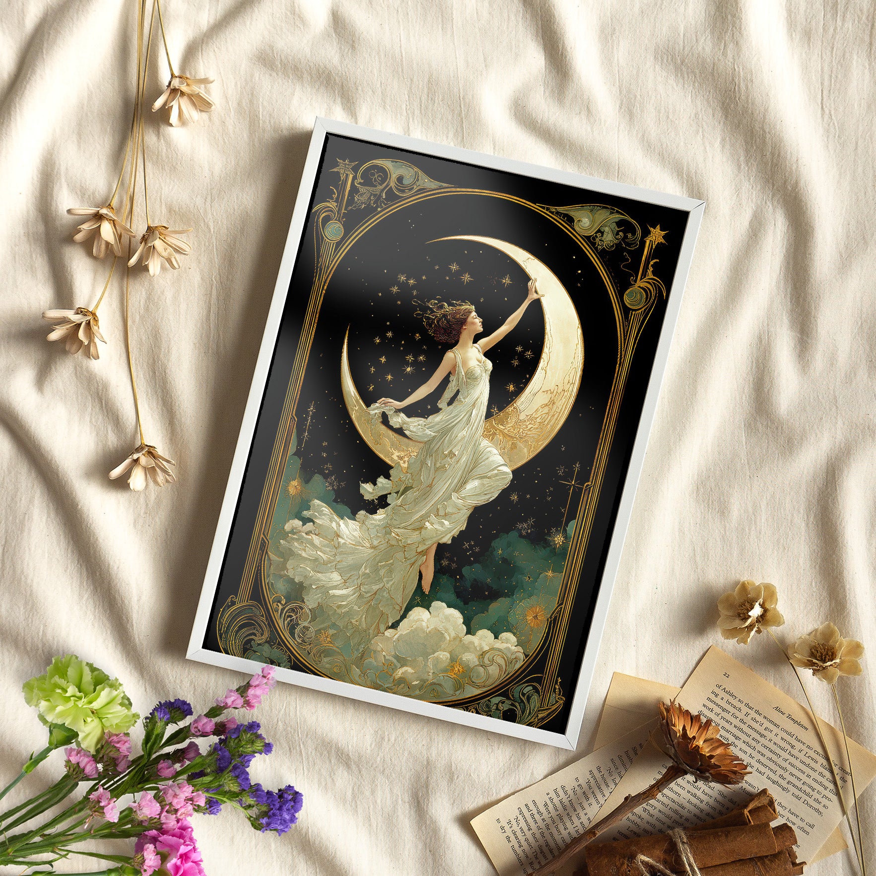 Framed Paper Print - Moon Goddess Ascending