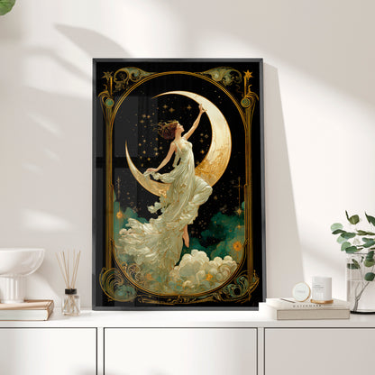 Framed Paper Print - Moon Goddess Ascending