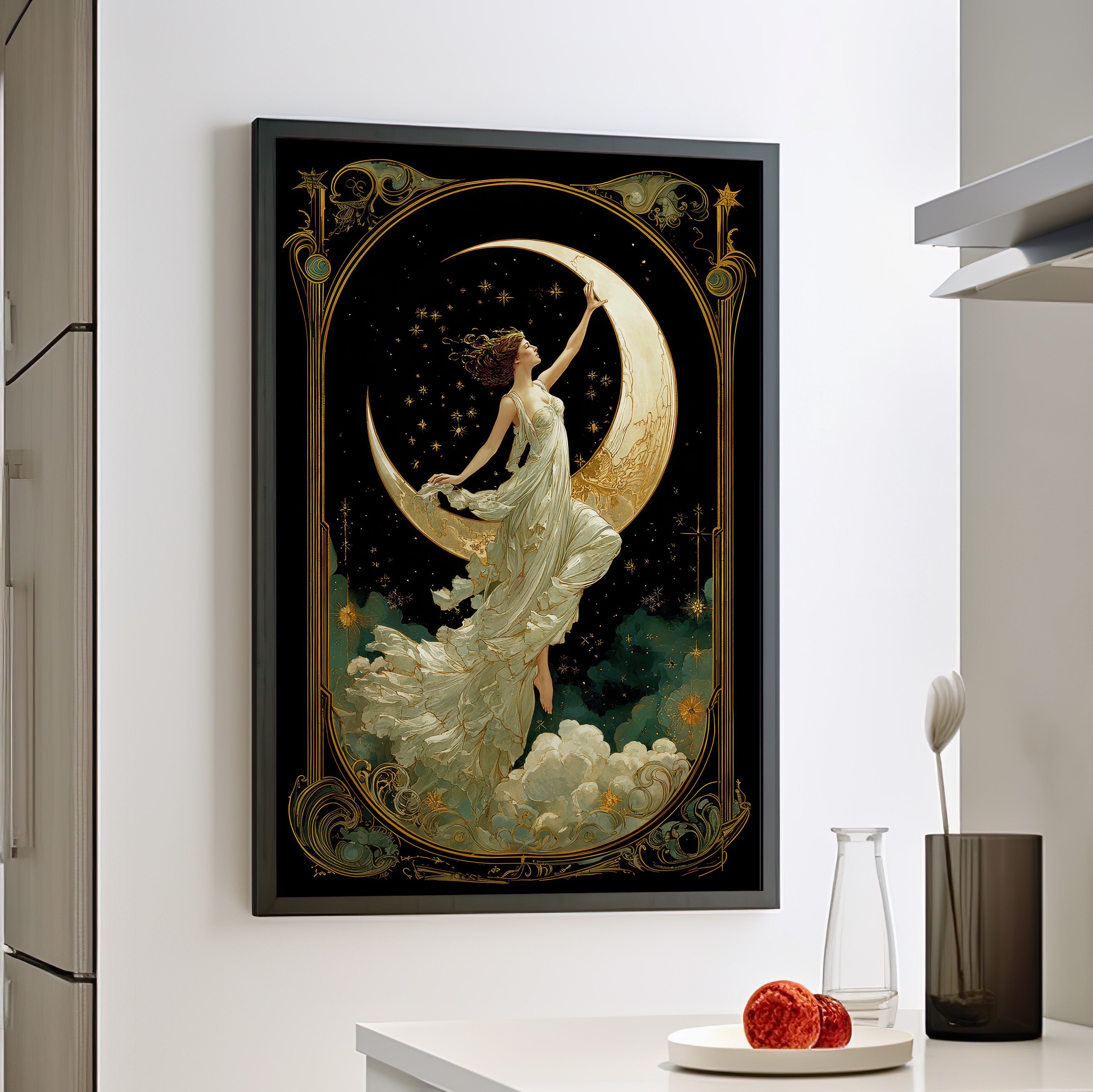 Framed Paper Print - Moon Goddess Ascending