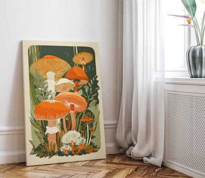 .75" Matte Canvas - Groovy Woodland Mushrooms
