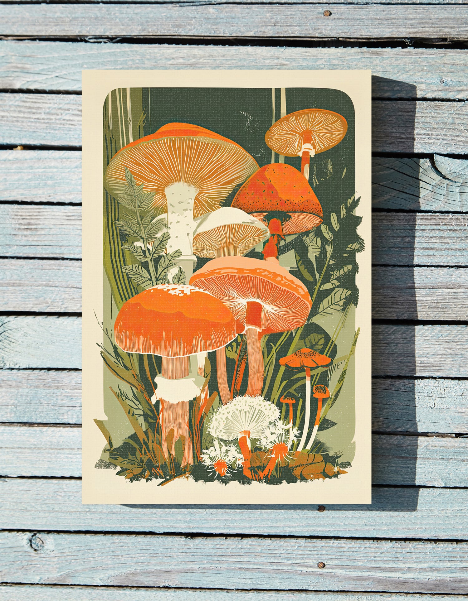.75" Matte Canvas - Groovy Woodland Mushrooms