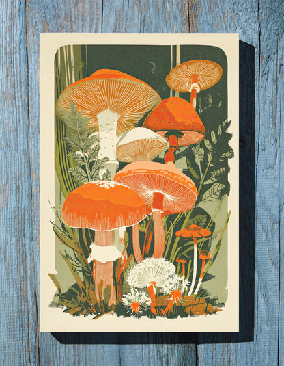 .75" Matte Canvas - Groovy Woodland Mushrooms