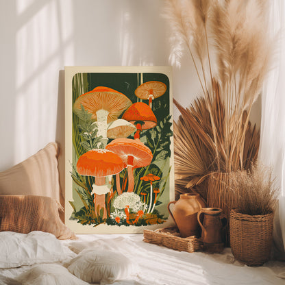 .75" Matte Canvas - Groovy Woodland Mushrooms