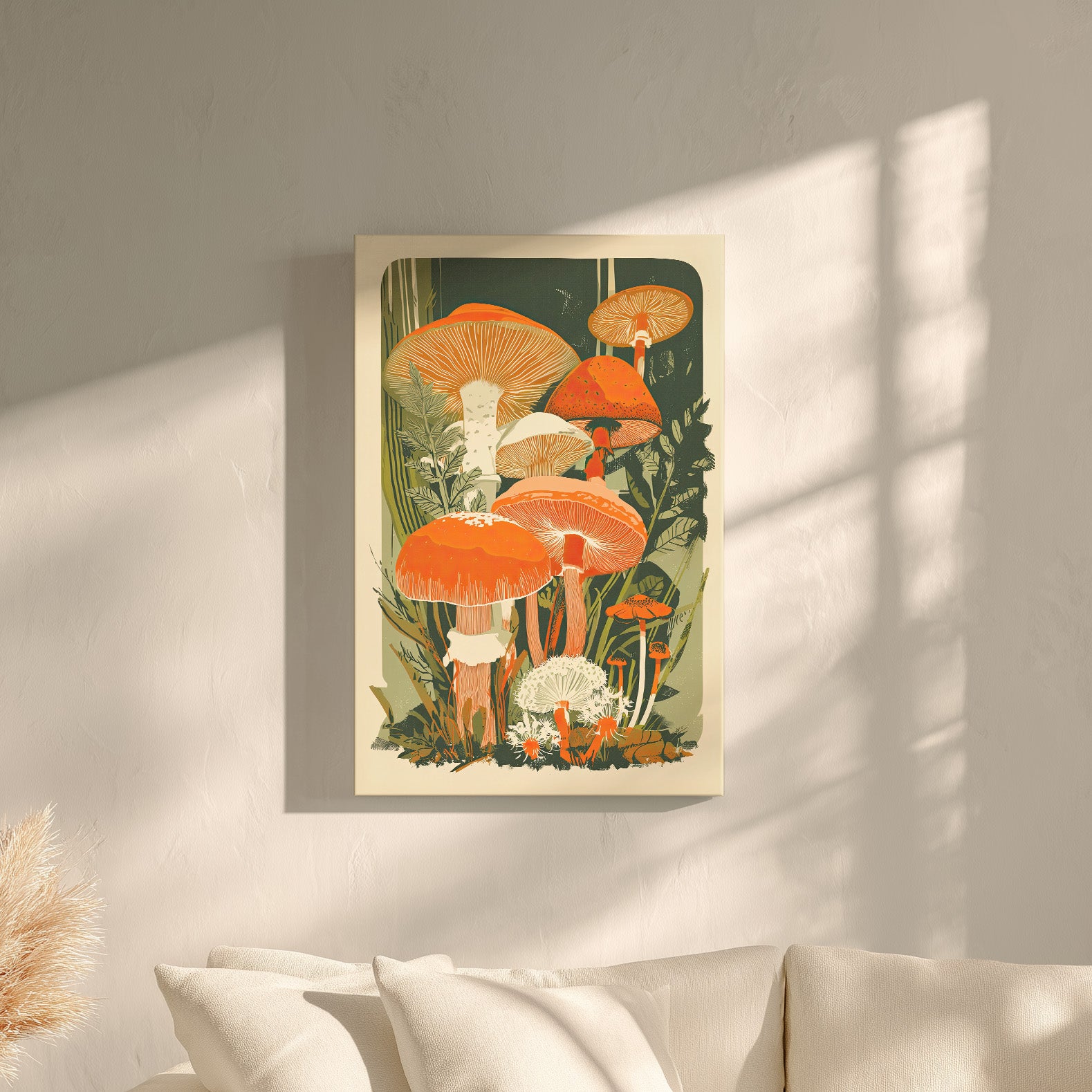 .75" Matte Canvas - Groovy Woodland Mushrooms