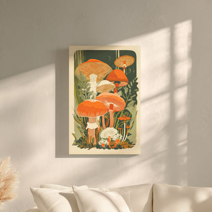 .75" Matte Canvas - Groovy Woodland Mushrooms