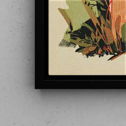 Framed Canvas - Groovy Woodland Mushrooms