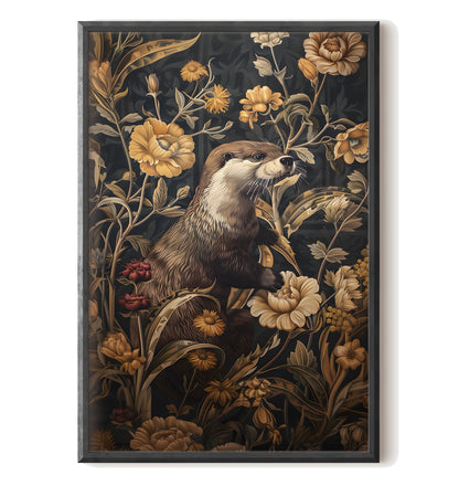 Otter in Floral Paradise