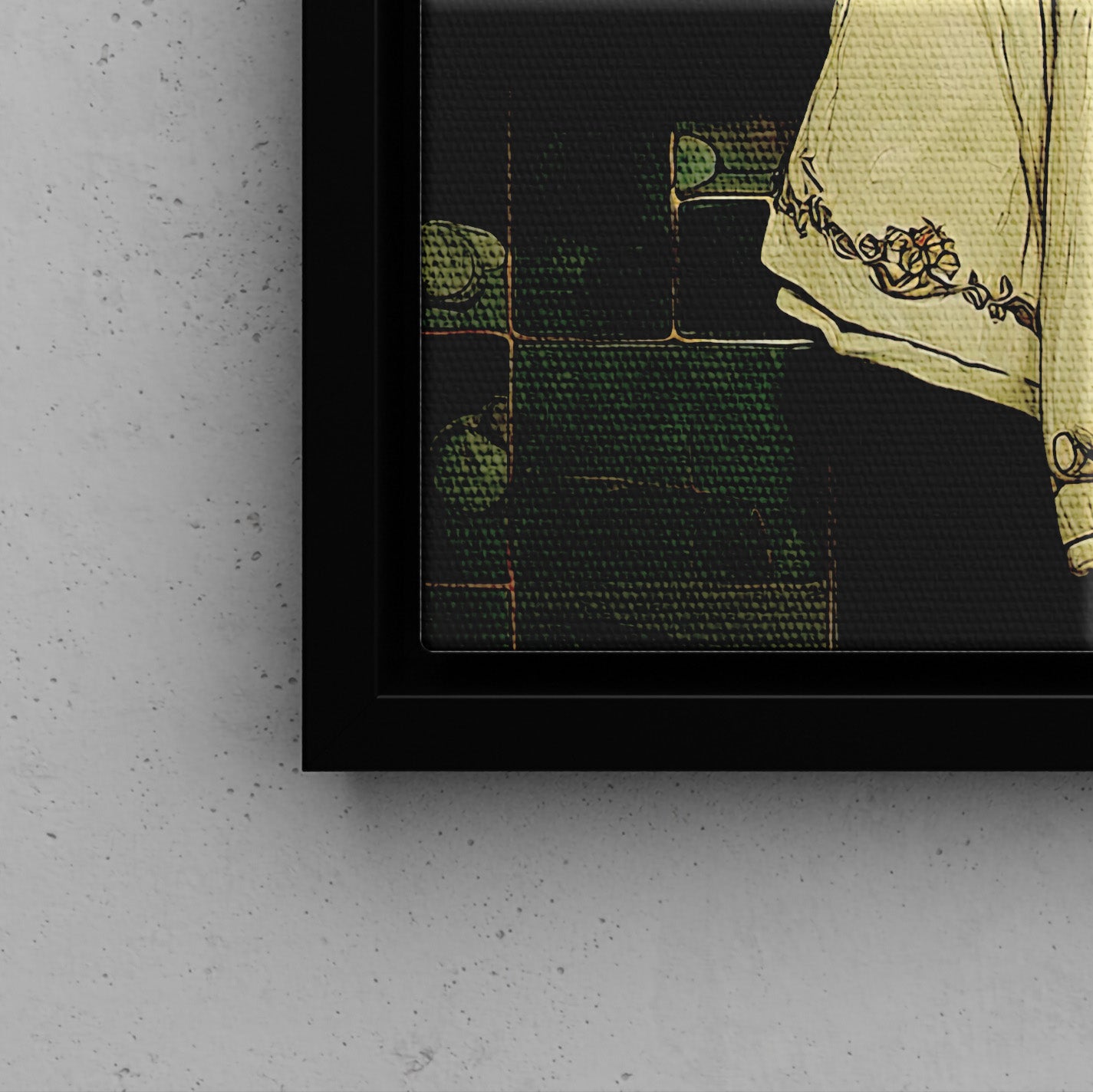 Framed Canvas - Champagne Bathtub Coquette