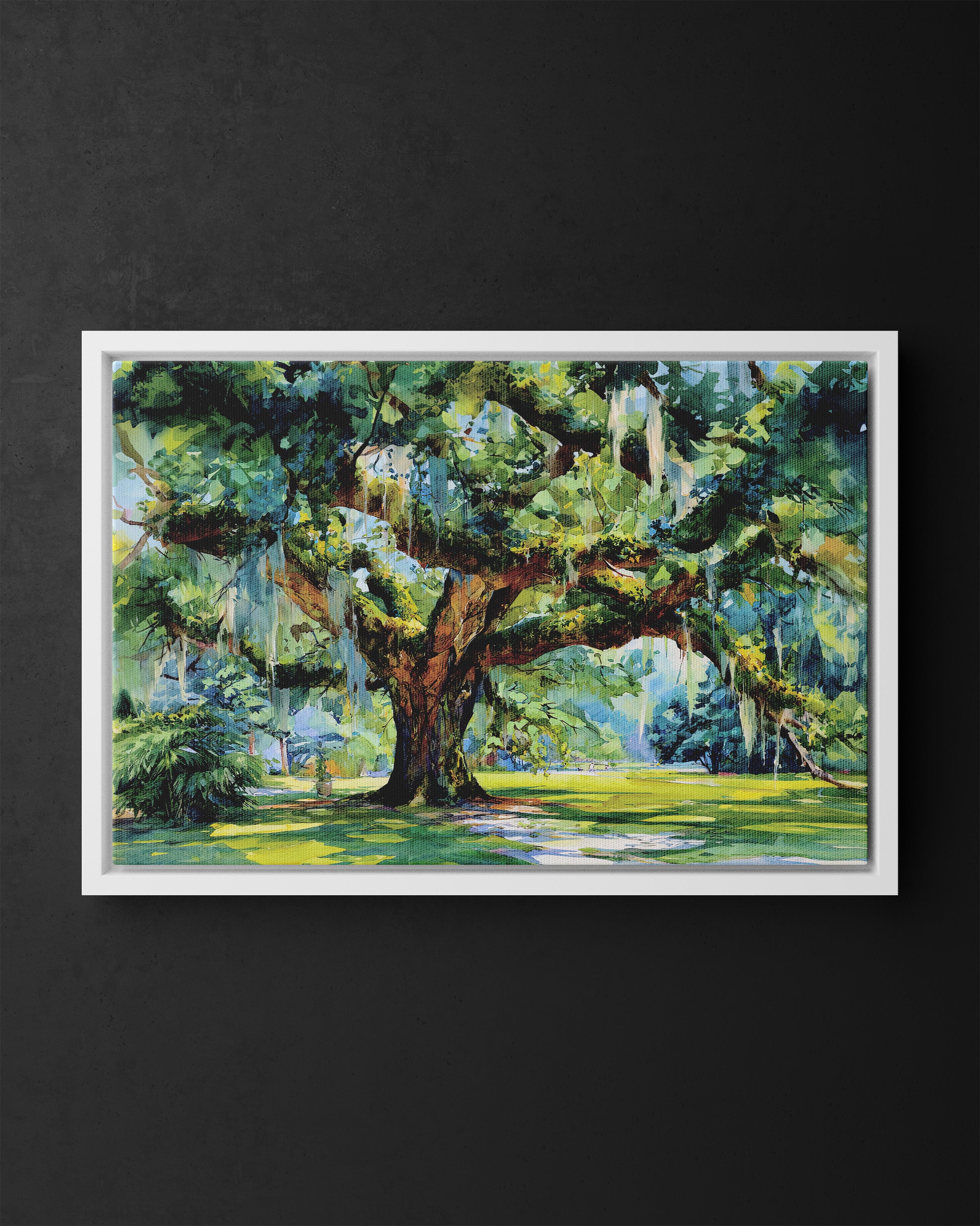 Framed Canvas - Whispering Southern Live Oak