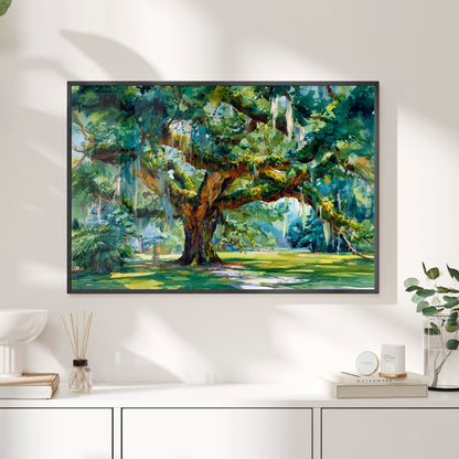 Framed Paper Print - Whispering Southern Live Oak