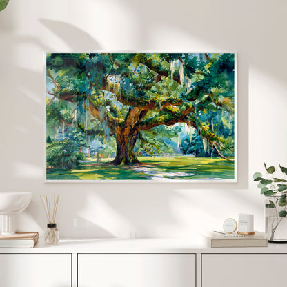 Framed Paper Print - Whispering Southern Live Oak