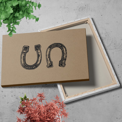 .75" Matte Canvas - Lucky Me Lucky You Horseshoes