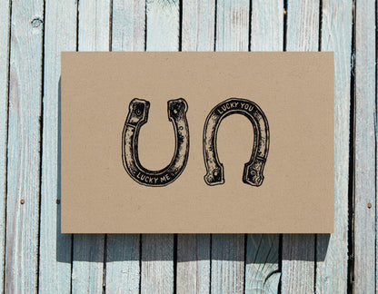 .75" Matte Canvas - Lucky Me Lucky You Horseshoes