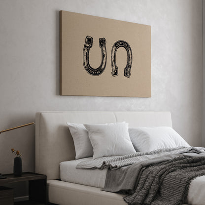 .75" Matte Canvas - Lucky Me Lucky You Horseshoes
