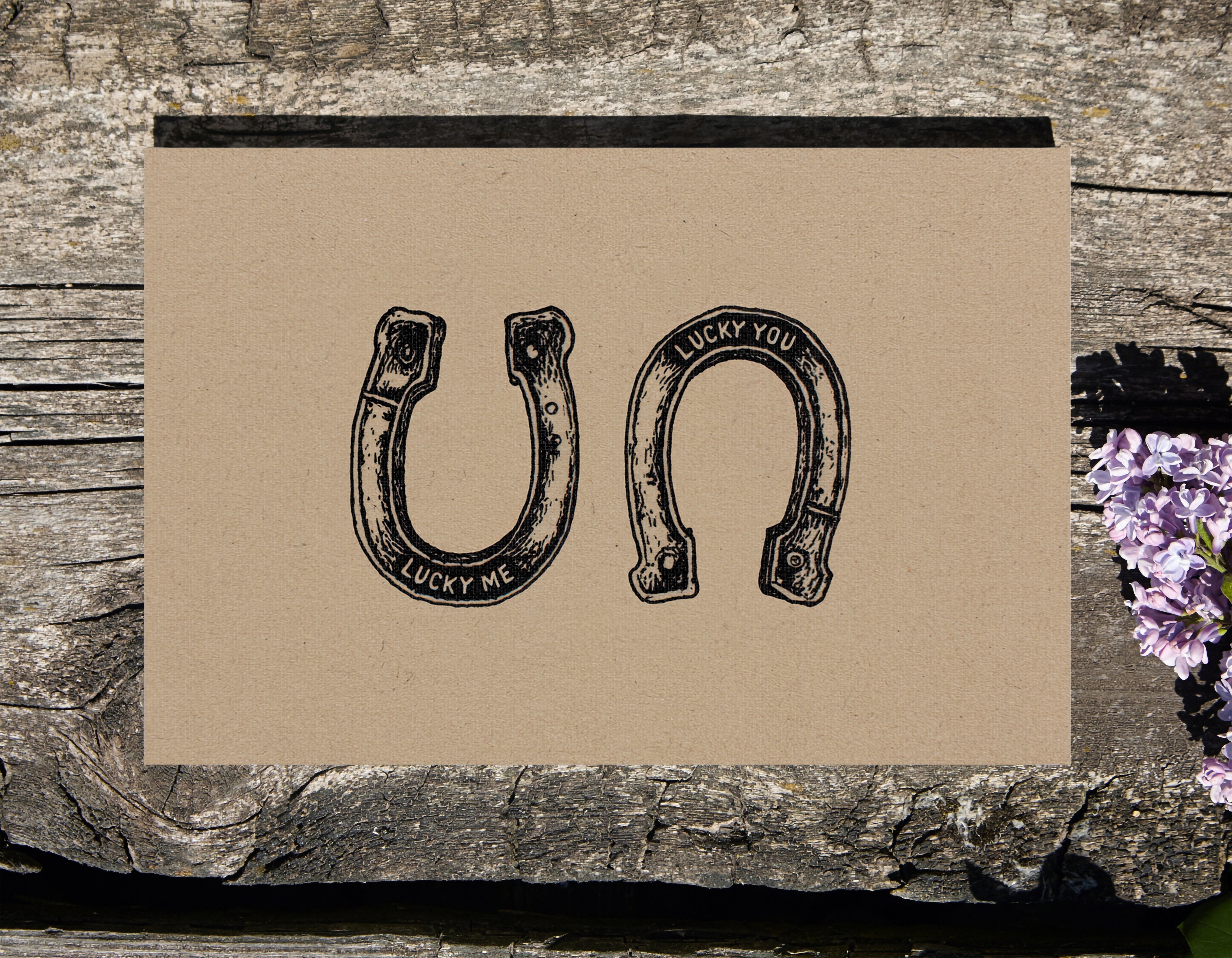 .75" Matte Canvas - Lucky Me Lucky You Horseshoes